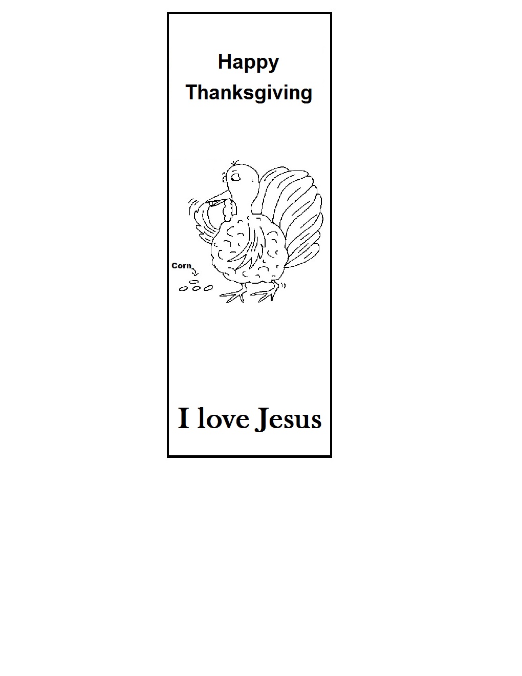 Turkey I Love Jesus Bookmarks